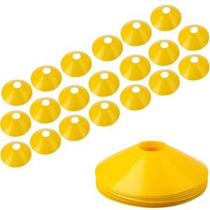 lot 10108 image: 20Pcs Pro Disc Cones - Training Cones Agility Soccer Cones with Carry Bag for Training, Soccer, Football, Basketball,Kids and Other Sports and Games(24G,Yellow)