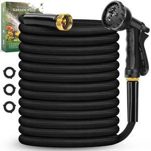 lot 11459 image: Lipoliftco Garden Hose 100FT, Non-Expanding, Lightweight Hose With 8 Function Nozzle, Leak-Proof, No-Knot, Easy to Carry, Wear-Resistant, Sturdy, Flexible, 34GHT, Water Hose for Yard, Garden, Outdoor
