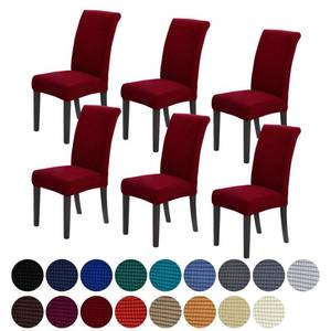 lot 11462 image: Howhic Stretch Chair Covers for Dining Room Set of 6, Removable Washable Dining Room Chair Covers, Dining Chair Slipcovers Seat Protector, Great Home Decor and Banquet Upholstery (Red Dahlia, 6 Pack)