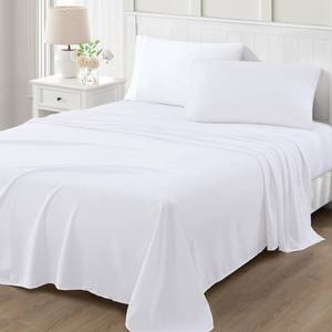 lot 11476 image: MARTHA STEWART Ultra Soft Brushed and Washed Microfiber 3 Piece Sheet Set, Easy Care, Comfy Sheets with Deep Pocket, 1 Flat Sheet, 1 Fitted Sheet, 1 Std. Pillowcase, Twin Size, White & Blush Pink