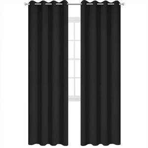 lot 11481 image: Yakamok 84 Inch Long Blackout Curtains for Bedroom, Thermal Insulated Room Darkening Black Curtains, Light Blocking Blackout Drapes for Living Room- 2 Panels,52 Inch Width