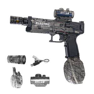 lot 11482 image: Electric Water Gun with Lights, Water Guns for Adults, Large Capacity High Powered Squirt Electric Water Gun, Range 28-32 FT, Summer Water Pistol Toys for Pool Party Beach Outdoor