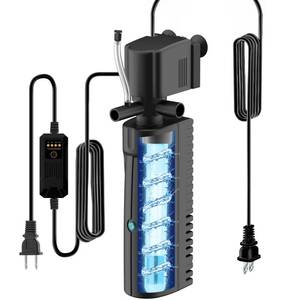 lot 11494 image: Devopet Aquarium U-V Filter for Green Water, Fish Tank Filter with Timer U-V Light, Turtle Tank Filter, Internal Filter with Dual Water Outlet & Aeration, for 10-40 Gallon Tank