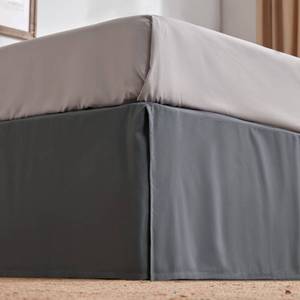 lot 11505 image: SLEEP ZONE Pleated Bed Skirts Queen Size, 15 inch Tailored Drop Easy Fit Bedskirt, Anti-Static, Fade Resistant (Queen, Grey)