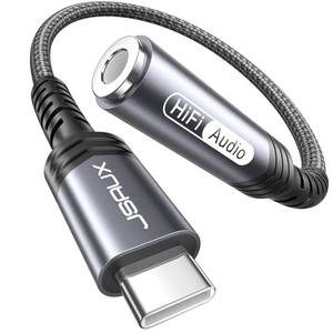 lot 12311 image: JSAUX USB Type C to 3.5mm Female Headphone Jack Adapter, USB C to Aux Audio Dongle Cable Cord Compatible with iPhone 16 Pro Max15 Pro15, Samsung Galaxy S24S23S22 Ultra, iPad Pro, Pixel 98 Grey