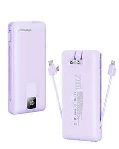 lot 12315 image: Charmast Portable Charger with Built-in Cables and Wall Plug, 20000mAh 20W USB C Power Bank Fast Charging Battery Pack Travel Essentials Compatible with iPhone 16151413 Series, Samsung Google iPad