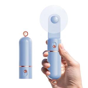 lot 12320 image: AOCOOLFAN Portable Handheld Fan, USB Rechargeable 3 Speed Personal Small Pocket Fan Travel for Girl Women Outdoor (Light Blue)