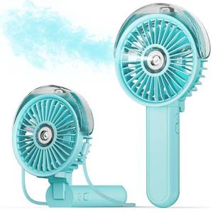 lot 12331 image: SWEETFULL Portable Misting Fan - 180° Foldable Handheld Personal Fan with Mist Spray, 3 Speeds, 30ml Water Tank, USB Rechargeable - Ideal for Travel, Outdoors, Makeup, Camping, Home, and Office Use