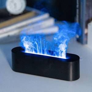 lot 12344 image: YALEDI Essential Oil Diffuser, Fireplace Fire Flame Aromatherapy Diffuser, 150ml Ultrasonic Cool Mist Humidifier, Scent Aroma Diffuser with 7 Colors Light, Timer & Auto-Off for Home, Room (Black)