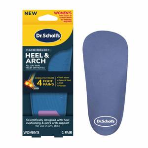 lot 12374 image: Dr. Scholls Heel & Arch All-Day Pain Relief Orthotic Insoles, � Length Shoe Inserts, Women Size 6-10, 1 Pair