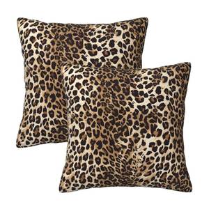 lot 12381 image: Cheetah Print Pillow Covers Home Decor 18x18 Inch, Leopard Print Throw Pillowcase Decorative Cushion Cover for Bed Sofa Couch, 2 Sets