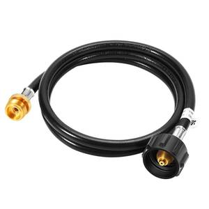 lot 12384 image: GasSaf 5FT Propane Hose, Propane Adapter 1lb to 20lb Converter, Propane Tank Gas Grill Hose Suitable for Weber Q Grill, Coleman Camping Stove, Buddy Heater and More Portable Grills