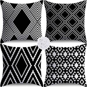 lot 12399 image: NIGHTWISH Outdoor Waterproof Pillow Covers 18x18 Set of 4 Black and White Decorative Outdoor Throw Pillows Boho Cushion Cases for Patio Furniture Bench Couch Sunbrella