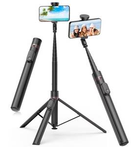lot 12400 image: TONEOF 66 Automatic Tripod,Auto-Open Phone Tripod Stand with Magnetic Rechargable Remote,Selfie Stick Tripod 360° Vertical & Horizontal Rotatable,Stable Travel Tripod for iPhoneAndroid(Black)