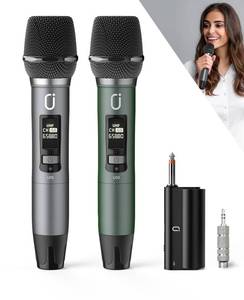 lot 12402 image: HWWR Wireless Microphones, Professional UHF Dual Microphones for Karaoke, Wireless Dynamic Microphone System Set with Rechargeable Receiver,Plug and Play, Speech, Wedding, Church, PA System