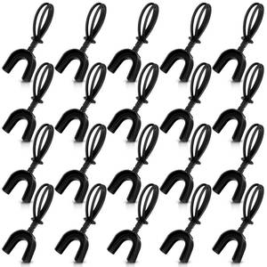lot 13051 image: Dunzy 20 Pcs Strapped Mouth Guard Football Sports Mouthguard No Boil Mouthguard Adult Youth Football Mouthpiece Mouth Protector for Boxing Lacrosse Hockey Taekwondo(Black,Youth)