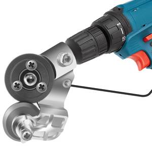 lot 13058 image: CZS Sheet Metal Cutter Drill Attachment, Electric Drill Shears Attachment Cutter Nibbler, Metal Nibbler Drill Attachment for Cutting Iron, White Sheet, Steel, Copper, Aluminum