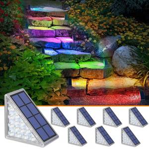 lot 14111 image: NIORSUN Solar Step Lights for Outside,8 Pack RGB Solid Color Changing Solar Stair Lights Outdoor Waterproof IP67 Auto On Off,Solar Lights for Steps,Stair,Patio,Yard,Porch,Front Door,Deck Decor