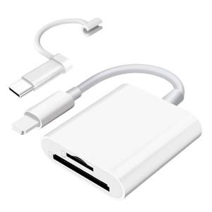 lot 14123 image: SD Card Reader for iPhone iPad Camera,Dual Card Slot Memory Card Reader Supports SD and TF Card Trail Camera Viewer Sd Card Adapter Portable Micro Sd Card Reader No Application Required Plug and Play