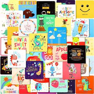 lot 6036 image: Teling 120 Pieces Lunch Box Notes for Kids Cute Lunchbox Notes for Kindergartners Inspirational and Motivational Notebook Kids Back to School Gifts,60 Style