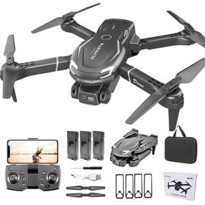 lot 6040 image: FLYVISTA Cool Mini Drone with Camera for Kids Adults Beginners, 1080P FPV Camera Remote Control Drone for Kids with 3 Batteries, One-Click Take OffLanding, Altitude Hold, Headless Mode, 360° Flips, 3-Gear Speeds , Emergency Stop, Toys Gifts for Kids