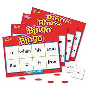 lot 6041 image: TREND ENTERPRISES Sight Words Level 1 Bingo Game, Exciting Way for Everyone to Learn, Play 6 Different Ways, Great for Classrooms and at Home, 3 to 36 Players, for Ages 5 and Up