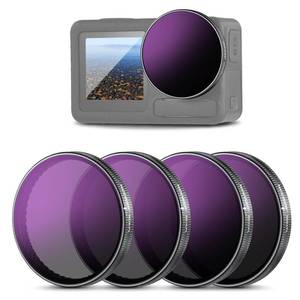 lot 6045 image: NEEWER NDPL Filter Set Compatible with DJI Osmo Action 345 Pro, 4 Pack ND8PLND16PLND32PLND64PL Neutral Density Polarizing Action Camera Accessories Multicoated HD Optical Glass, FL-A77