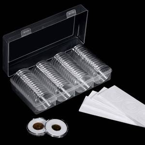 lot 6049 image: A41mm Coin Capsules, with Foam Gasket and Plastic Storage Box, for Coin Collection