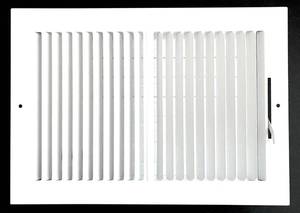 lot 6053 image: 12x 8 (Duct Opening Size) 2-Way Stamped Face Steel Ceilingsidewall Air Supply Register - Vent Cover - Actual Outside Dimension 13.75 X 9.75