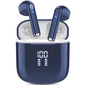 lot 6058 image: OYIB Wireless Earbuds, Bluetooth 5.3 Headphones with 4-Mics ENC Clear Call, Bluetooth Earbuds Touch Control 25Hour Stereo Sound with LED Power Display, Waterproof Earphones Sprot for Workout Deep Blue