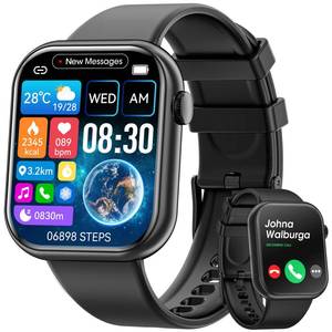 lot 6059 image: Hwagol Smart Watch (AnswerMake Call) 1.85inch Fitness Tracker, DIY DialsPedometerCaloriesMultiple Sport ModesVoice Assistant, Smart Watches for Men Women Android iOS Phones