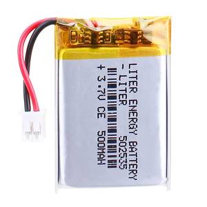 lot 6062 image: Liter energybattery 3.7V Lipo Battery 500mAh Rechargeable Lithium ion Polymer Battery 502535 Lithium Polymer ion Battery with JST Connector