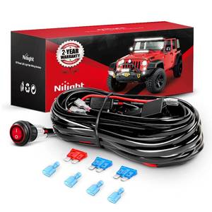 lot 6106 image: Nilight - NI -WA 06 LED Light Bar Wiring Harness Kit - 2 Leads 12V On Off Switch Power Relay Blade Fuse for Off Road Lights Work Light, 2 Years Warranty,Black