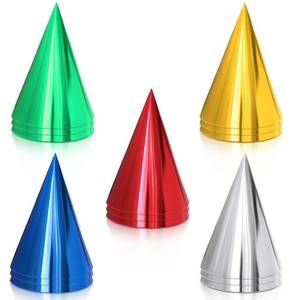 lot 6115 image: Sumind 15 Pieces Colorful Birthday Party Hats Cone Hats for Adults Metallic Foil Cone Headwear