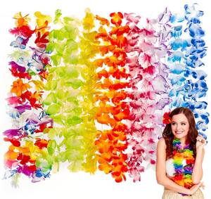 lot 6122 image: PartyWoo Hawaiian Leis, 10 pcs Flower Leis, Luau Birthday Party Decorations, Fiesta Party Decorations, Flamingo Party Supplies, Hawaiian Party Decorations, Tropical Party Supplies -9366
