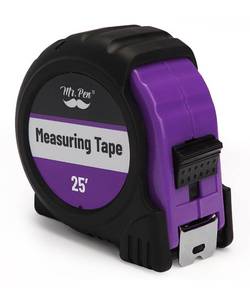 lot 6130 image: Mr. Pen - 25 Foot Purple Retractable Steel Measuring Tape with Fractions, Easy Read