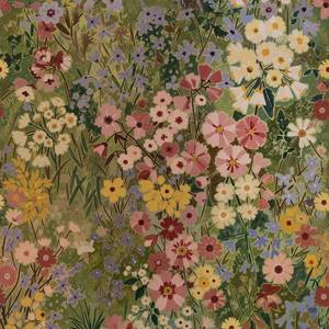 lot 6142 image: Vintique Floral Wallpaper Peel and Stick Boho Wall Paper Removable Waterproof Green Petal Pattern Contact Paper for Bedroom, Bathroom, Home Wall 17.3 x 236.3