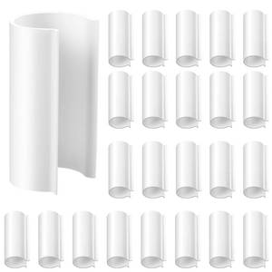 lot 6163 image: Jetec 32 Pcs PVC Pipe Clips Pool Cover Clamps for Above Ground Pool Greenhouses, Row Covers, Garden, Shelters, Bird Protection, 2.4 Inch Long(for 1 Inch PVC Pipe,White)