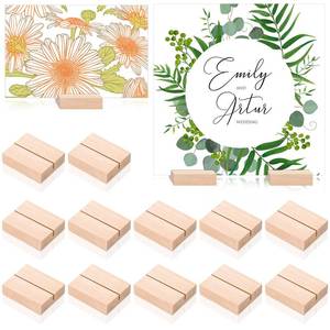 lot 6165 image: 25 Pcs Wood Place Card Holder for Wedding Wooden Table Number Holders Stands for Display Name Card Sign Holders Home Dinner Events Retail Shop Office Menu Decorations Party Supply