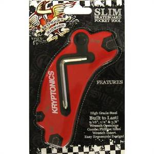 lot 6170 image: Kryptonics Skateboard Pocket Tool - Slim Design, Durable Multi-Tool with Wrench Openings, PhillipsAllen Head, Wire Wheel Insert for Easy Maintenance