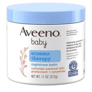 lot 6175 image: Aveeno Baby Eczema Therapy Nighttime Moisturizing Body Balm, Soothes & Relieves Dry, Itchy Skin from Eczema, HSAFSA Eligible, Hypoallergenic, Fragrance- & Steroid-Free, 11 oz
