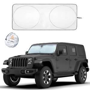 lot 8232 image: EcoNour Jeep Windshield Sunshade  Sun Visor for UV Rays & Heat Protection  Suitable for Wrangler, Compass, Gladiator & Renegade  Jeep Accessories for Wrangler & More  X-Small - 60x21 Inches