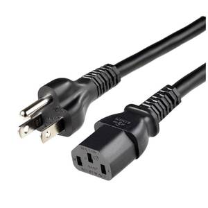 lot 8248 image: Amazon Basics PC Power Cord, 3 feet, AC Power Cord for Monitor, Computer, TV, 3 Prong, 18 AWG, 125 Volts, Black