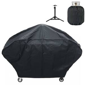 lot 9634 image: WOMACO 36 inch Griddle Cover for Blackstone, Waterproof 4 Burner Flat Top Gas Grill Cover for Blackstone Camp Chef 36 Griddle with Support Pole & 20lb Tank Cover (Black)