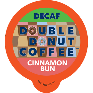 lot 9637 image: Double Donut Cinnamon Bun Decaf Medium Roast Coffee  for Keurig K Cups Brewers  80 Count
