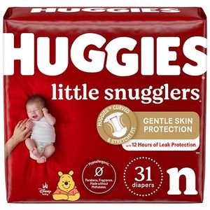 lot 10099 image: Huggies Little Snugglers Disposable Diapers - Size Newborn - 31ct