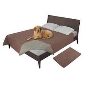 lot 11471 image: Easy-Going 100% Waterproof Dog Bed Cover, Non-Slip Pet Blanket for Furniture, Washable Couch Cover, Repleasement Sofa Cover (120X82 in,Chocolate)