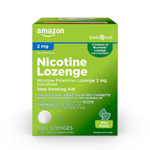 lot 10097 image: Amazon Basic Care Nicotine Lozenge 2mg - Mint Flavor