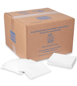 lot 10782 image: KoalaKare Sanitary Bed Liners for Baby Changing Stations, 3-Ply Biodegradable, Moisture-Resistant Quilted Liners, Eco-Friendly - 500 Liners (Model KB150-99) - Retail $58