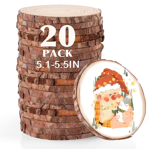 lot 10794 image: 19-Pack Natural Wood Slices for Crafts - Retail $25